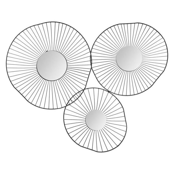 Decoration Murale En Metal 3 Miroirs Noir Achat Vente Objet Decoration Murale Fer Et Verre Cdiscount