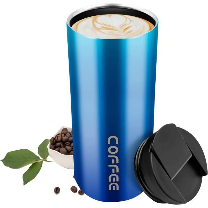 Tasse Thermos à café en acier inoxydable avec une bande silicone de 500 ml  - Promodeal