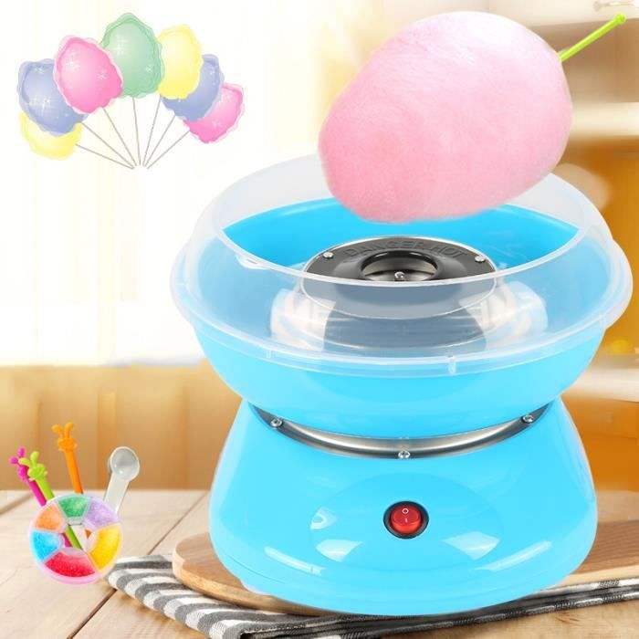  Machine &agrave; barbe &agrave; papa pour Enfants Machine &agrave; Bonbons Fabricant Automat Cotton Candy 500W (Bleu ciel) 