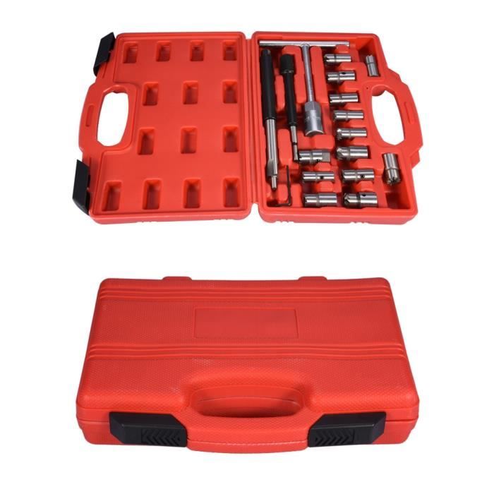 17pcs Kit de coupesiège pour injecteur diesel de nettoyage universel