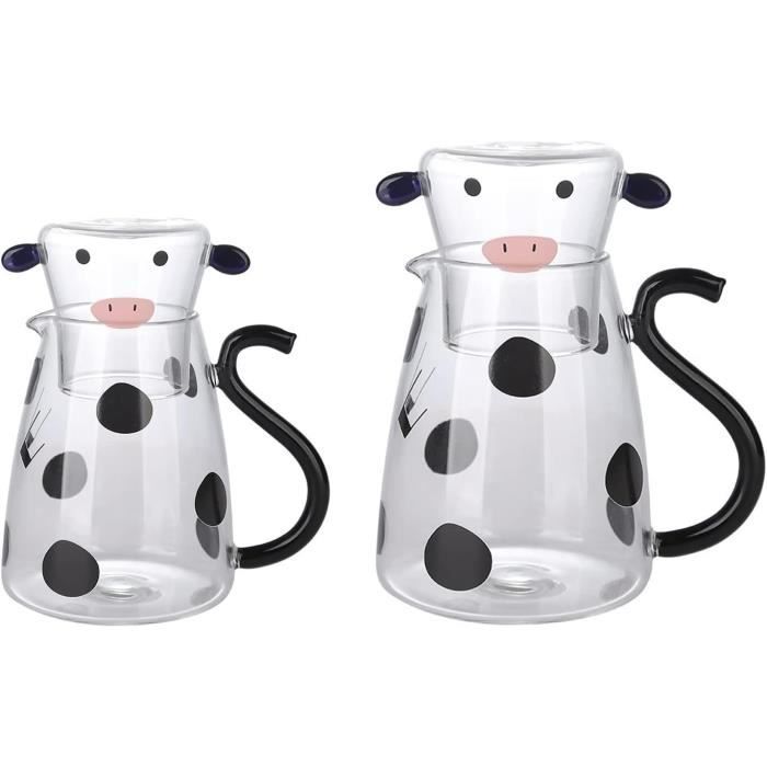 Design Ergonomique Ensemble 2 Carafes Et Verres En Cristal DUHALINE - 525 Ml | Parfait Pour Chevet Ou Décoration Set Verre Et Carafe Nuit