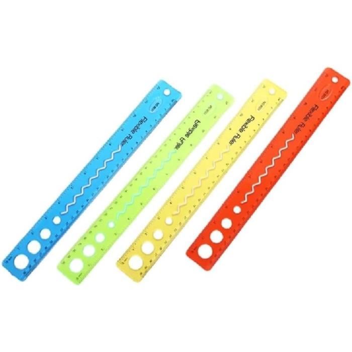 Set De 3 Règles Flexibles En PVC - 15 Cm, 20 Cm, 30 Cm - Colorées, Souples Et Indéchirables Pour Bureau, École, Dessin