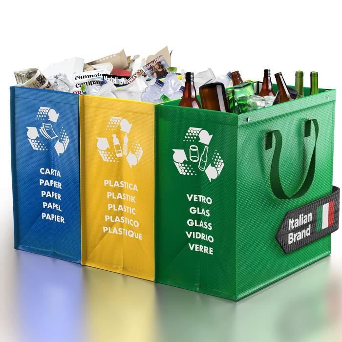 Sac Tri Selectif Poubelle Tri Selectif 3 Bac Pour Le Verre, Le Papier Et Le  Plastique Recyclage Poubelle De Tri Des Déchet[n223] - Cdiscount Maison