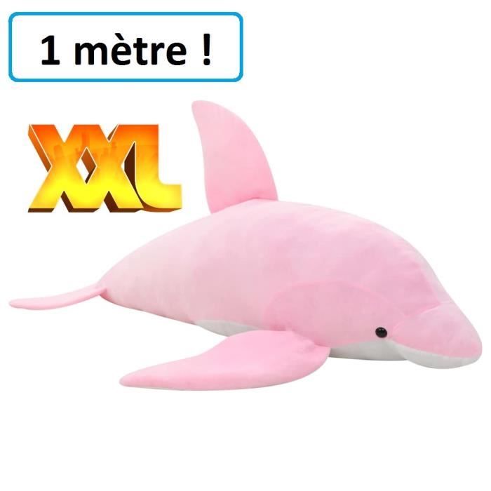 Dauphin Geant En Peluche Xxl Rose Doudou Enfant Adulte Calin Dormir Decoration Cadeau Jouet Anniversaire Noel Fete Cdiscount Jeux Jouets