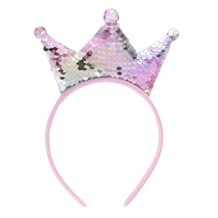 Bandeau Cheveux Mermaid Queue Pour Fête Célébration Décoration Cadeau Anniversaire Soirée Party Fête(Violette) 2 pièces Serre-tête Sirène Paillettes,Couronne De Princesse