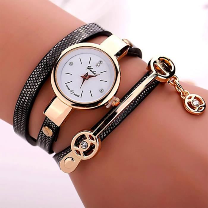 Montre Femme Luxe Casual Noir Cdiscount Bijouterie