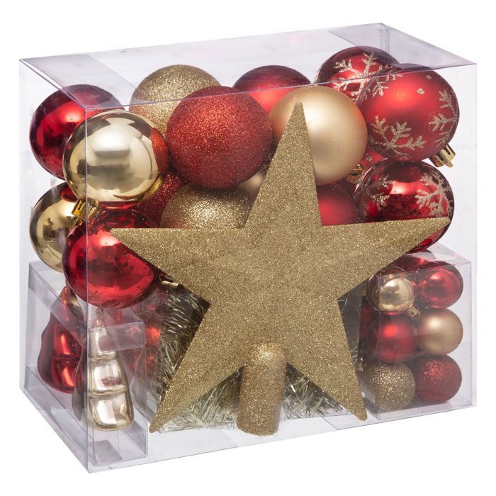 Kit Deco Pour Sapin De Noel 44 Pieces Rouge Et Or Achat Vente Boule De Noel Bientot Le Black Friday Cdiscount