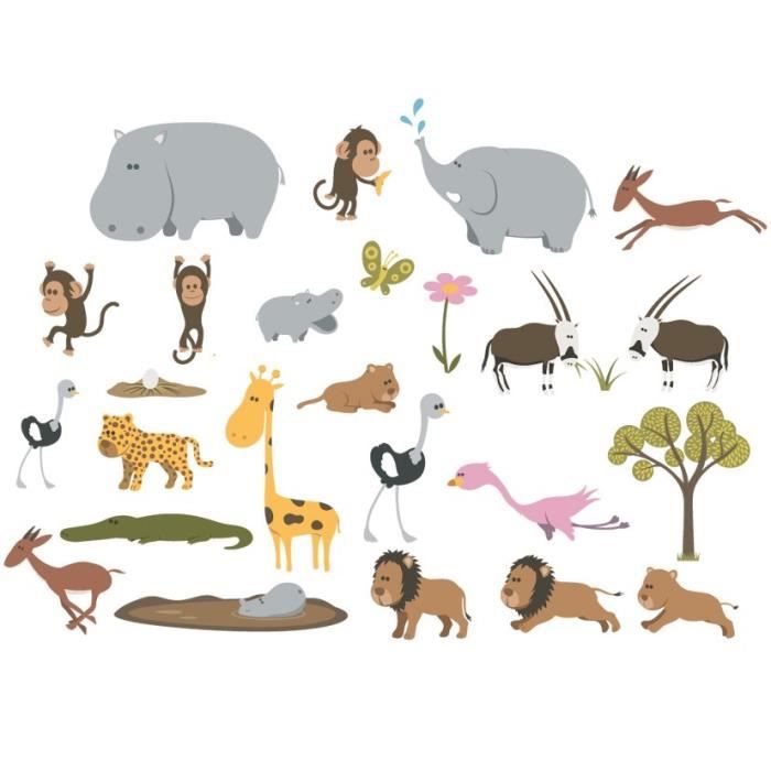 Sticker Bebe Petite Frise De 25 Stickers Savane Cdiscount Maison