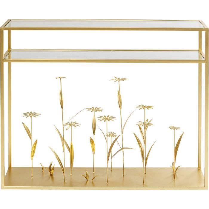 console rectangulaire dorée 100x25cm - kare - style contemporain - design