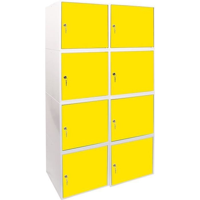 Lot de 8x casiers métalliques individuels HxLxP 45 x 45 x 45 cm