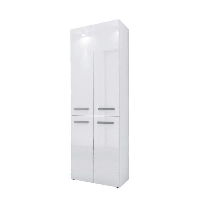 Meuble de salle de bain - Bagnoli - DD 1K - Blanc Mat - Blanc Brillant - 30 cm de profondeur