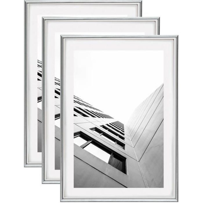 LCD Lot De 3 Cadres Photo 40x60 Argent Cdiscount Maison lcd-lot-de-3-cadres-photo-40x60-argent-cdiscount-maison