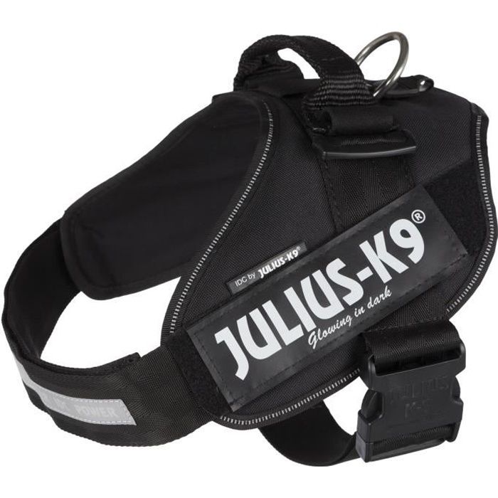 JULIUS-K9 Harnais Power IDC - 2 - L-XL : 71-96 cm-50 mm - Noir - Pour chien