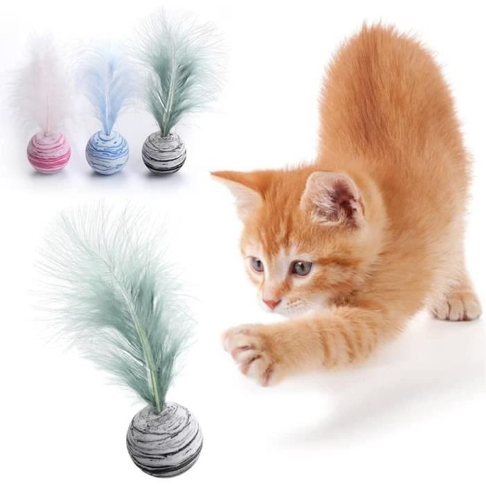 Jouet pour Chat - Balle Rebondissante - Couleur Arc-en-ciel - EVA Non Toxique - Interactif