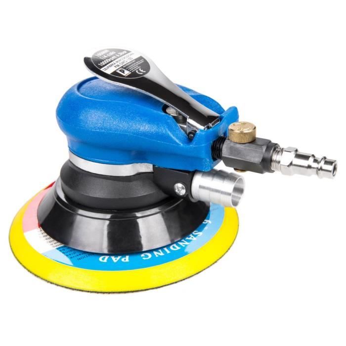 power tool ponceuse excentrique pneumatique pression 6 3 bar 90 psi o plateau poncage 6 150mm debit d air 340 l min bleu cdiscount bricolage