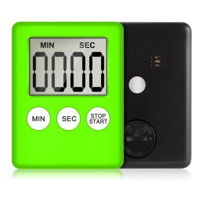 Minuterie de cuisine numérique, chronomètre avec grand écran LCD, minuterie d'étude