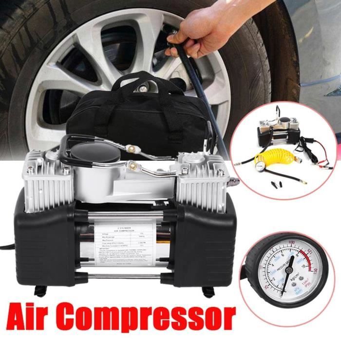 HURRISE Compresseur d'air de pneu Mini compresseur d'air portatif 150PSI gonfleur de pneu de voiture Kit portatif pompe à pression