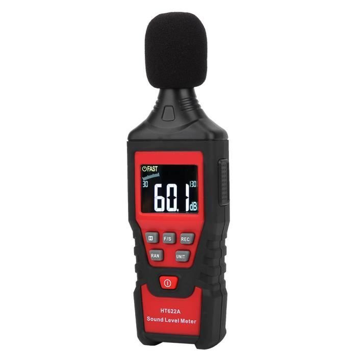 ARAMOX détecteur de décibel Appareil de mesure du sonomètre numérique  portatif portatif de testeur de bruit de décibel (HT622A)