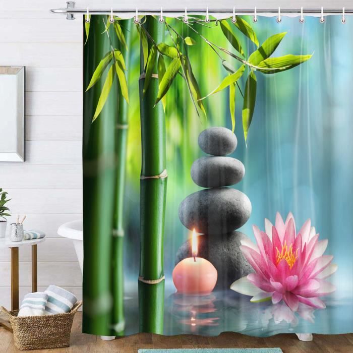 Rideau De Douche Galet Zen | Univers Rideau De Douche