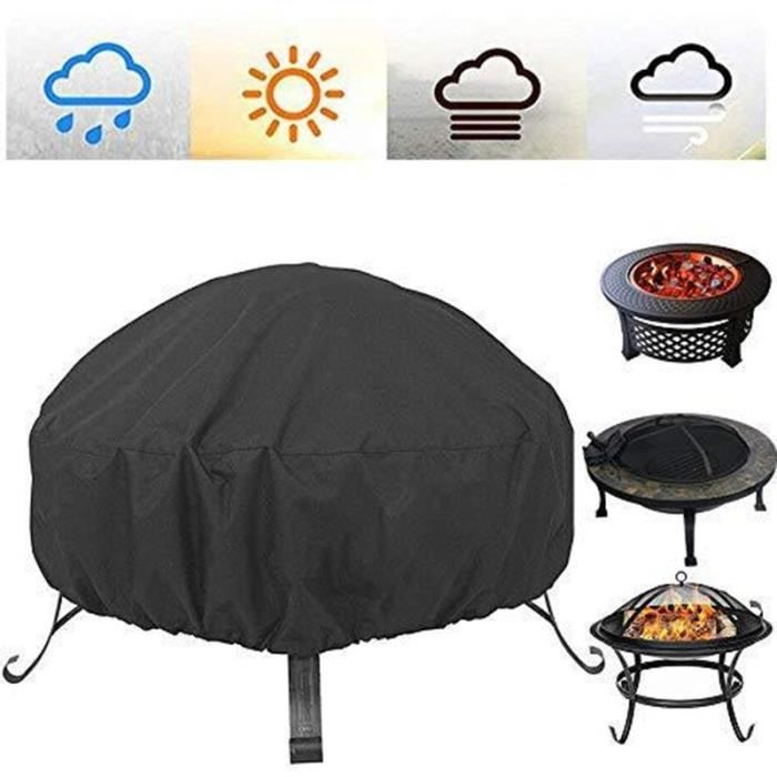 Housse De Protection Pour Barbecue Rond - Tissu Oxford 210D - Imperméable - 77x58 Cm