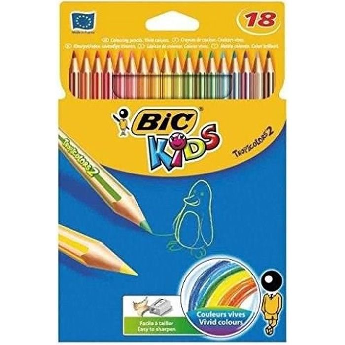 BIC® Kids - Crayons de couleur BIC® Kids Tropicolor®2 - x18