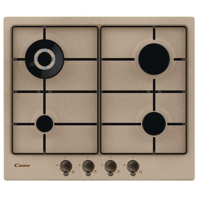 Plateau de cuisson à gaz - CANDY - CHW6BRAV4WGT - 4 feux - Grilles émaillées - Soupape de sécurité