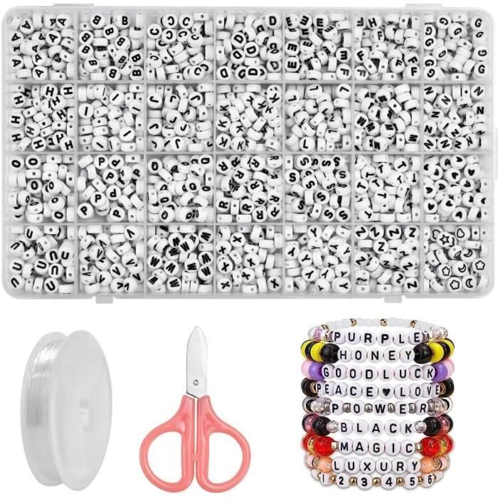 Perle Lettre En Bois 52 Perles Lettres Alphabet En Bois - Cubes 12mm Naturels - Pour Création Bijoux, DIY, Apprentissage Enfants Matériel Artisanat Bois