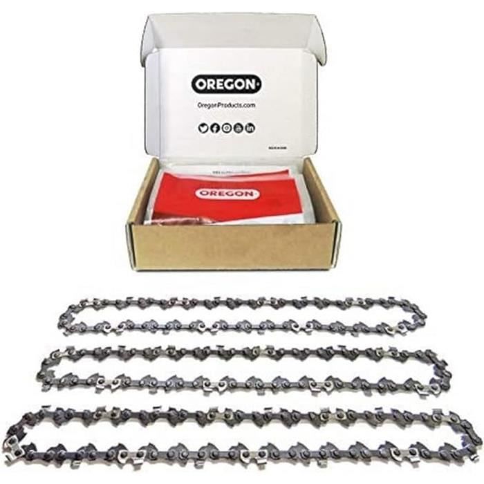 Oregon 91P Lot De 3 Chaînes Tronçonneuse 40 Cm (16") - 57 Maillons - Faible Rebond - Compatible Titan, Bosch, Black & Decker, Worx