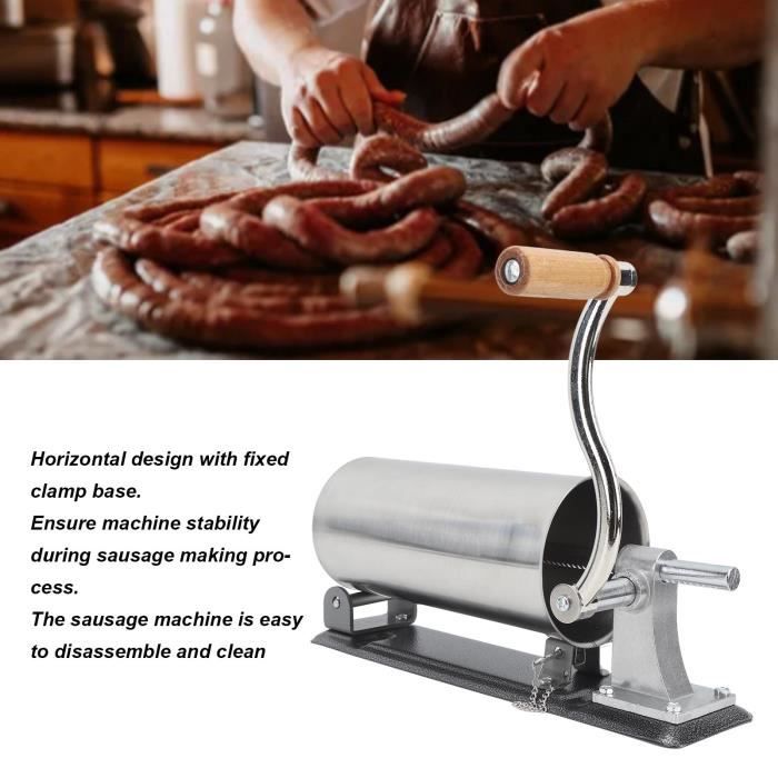 Sporgo Machine Manuelle à Saucisses En Inox – Remplisseuse Avec 4 Tubes (13/18/25/28 Mm) Pour Saucisses Maison Faciles Et Savoureuses