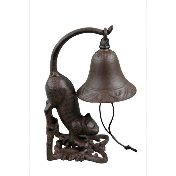 Cloche Arabesque En Fonte - Décoration Vintage Marron, Pour Porte Ou Jardin - 6