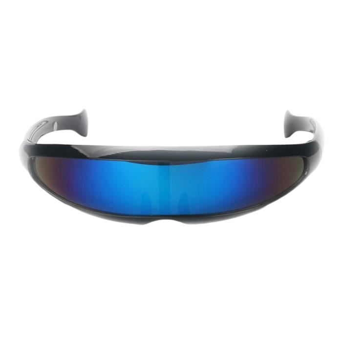 Lunettes de soleil HOMYL Cyclope Cadre noir Lentille miroir Style tendance Noir Bleu Achat Vente lunettes de soleil Adulte Cdiscount