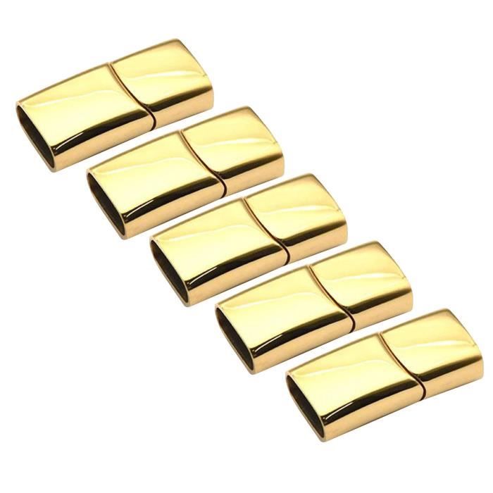 10x5mm/12x6mm Trou de l'Or Noir Acier Inoxydable Fermoir Magnétique Bijoux Connecteurs
