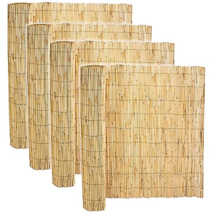 Lot de 4 canisse en bambou, clôture de jardin, couverture de protection - Longueur 500 x Profondeur 150 cm -JUANIO-