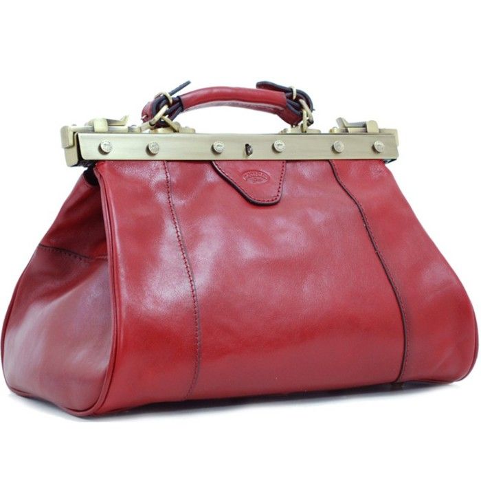 katana - sac à main en cuir "doctor bag" - rouge - 6508