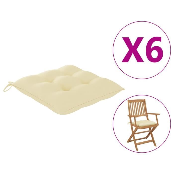 Qualité luxe© | Lot de 6 Coussins de chaise de jardin Galette de Chaise & intérieur et extérieur