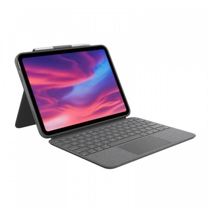 Logitech Combo Touch Detachle Keyboard Case for iPad 10th gen with Large Precision Trackpad Full Size Backlit - vue 1