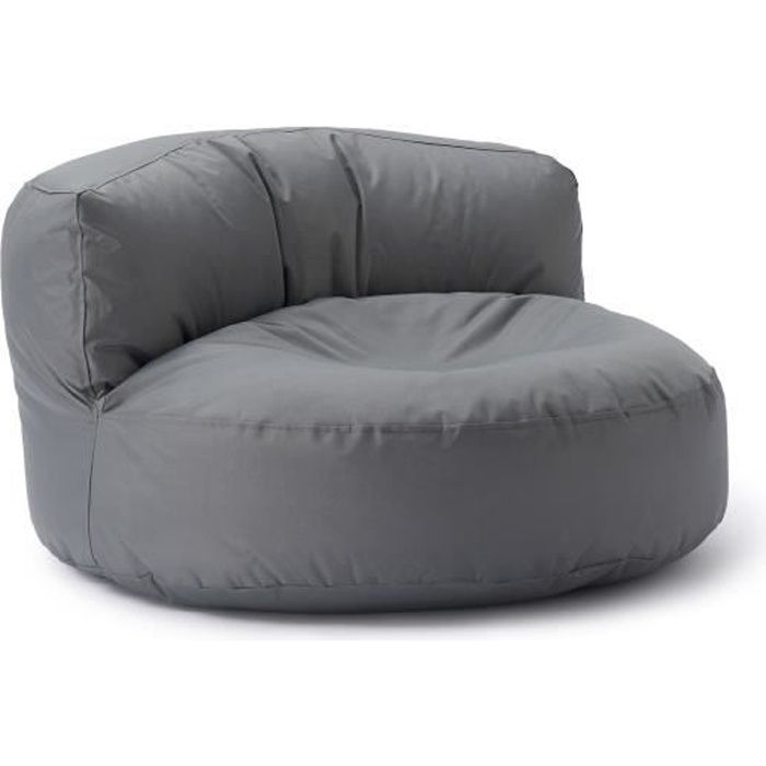 lumaland sofa pouf rond d'extérieur, canapé pouf rond pour l'extérieur, garnissage de 320 l gris