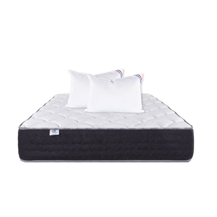 Matelas 160x200 cm Sérénité Ressorts Ensachés Mousse Haute Densité ergonomique Soutien très ferme + 2 Oreillers Matelas 160x200 cm Sérénité Ressorts Ensachés Mousse Haute Densité ergonomique Soutien très ferme + 2 Oreillers
