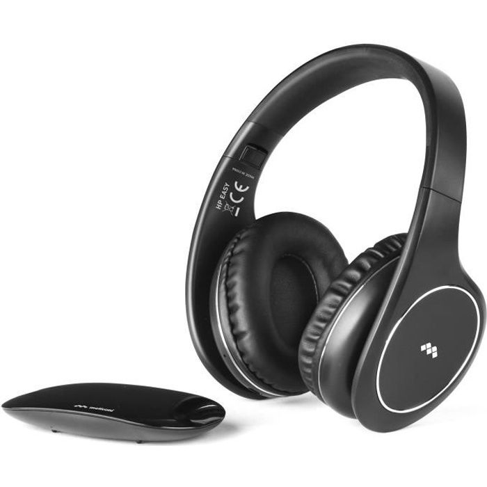 Ysilla Casque de TV Sans Fil Bluetooth, Écouteurs HiFi, Basse Profonde,  avec Clé Émetteur, pour TV, - Noir