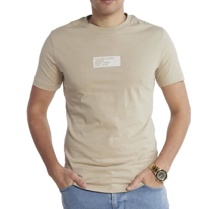 T-shirt Beige Homme Calvin Klein Jeans Center