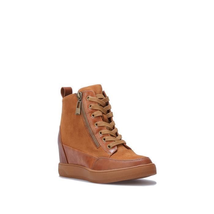 La Modeuse-Baskets, slip-on-Baskets montantes en suédine et simili