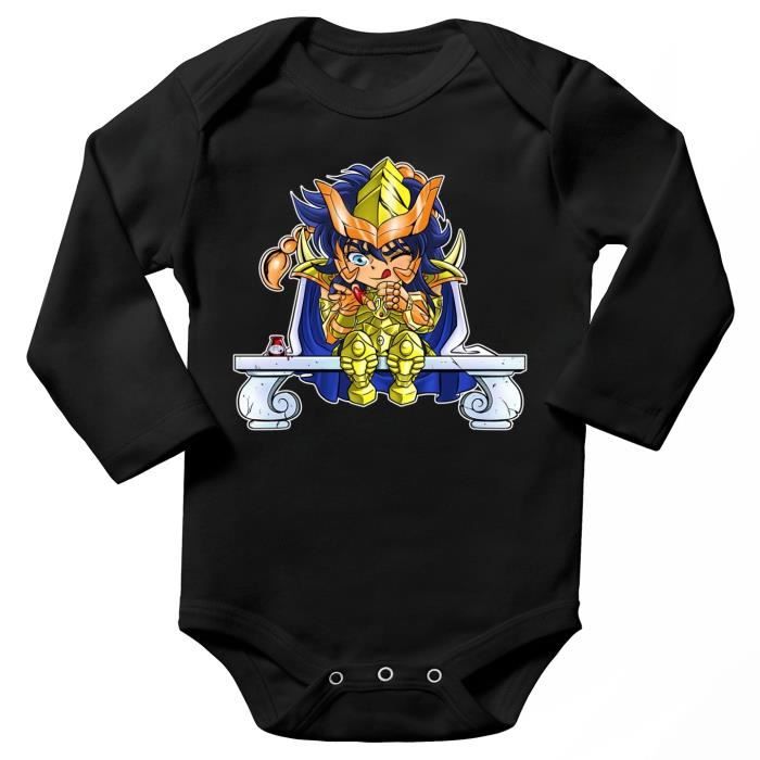 Body Bebe Manches Longues Noir Parodie Saint Seiya Milo Du Scorpion Le Chevalier D Or L Ongle Ecarlate Body Bebe De Qualite Noir Cdiscount Pret A Porter