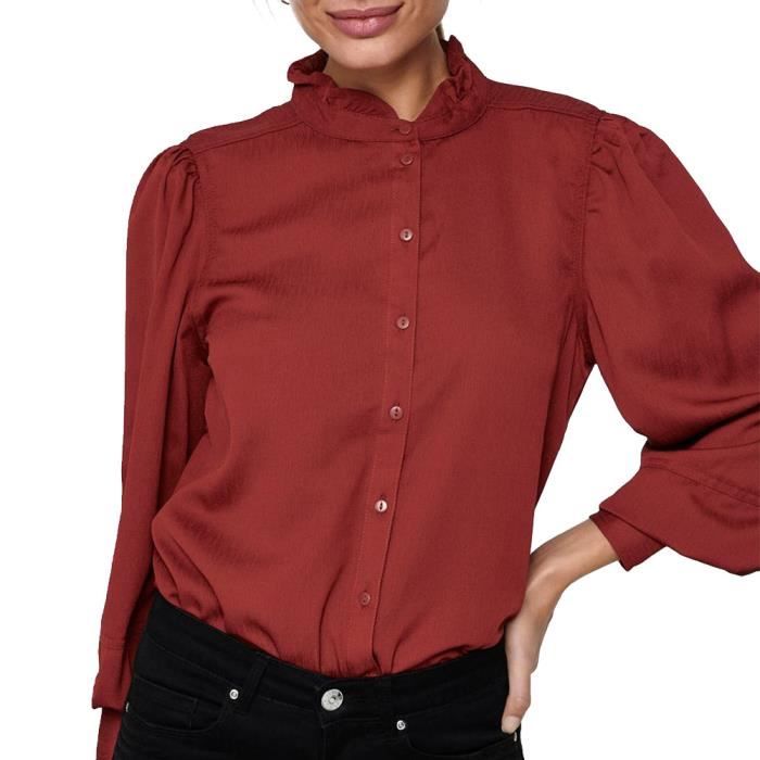 Chemise rouge bordeaux femme 2025