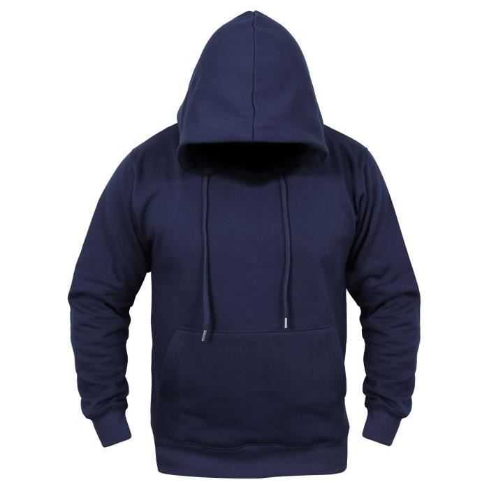 Hommes Toison Sweat a Capuche Arretez vous Encapuchonne Sweatshirt Manche Longue S M L XL XXL 3XL 4XL Bleu marine Cdiscount Pret a Porter