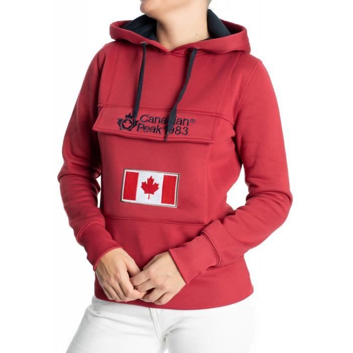 Sweat sport Gadreak Noir CANADIAN PEAK Femme Manches longues Col capuche Noir Cdiscount Pret a Porter