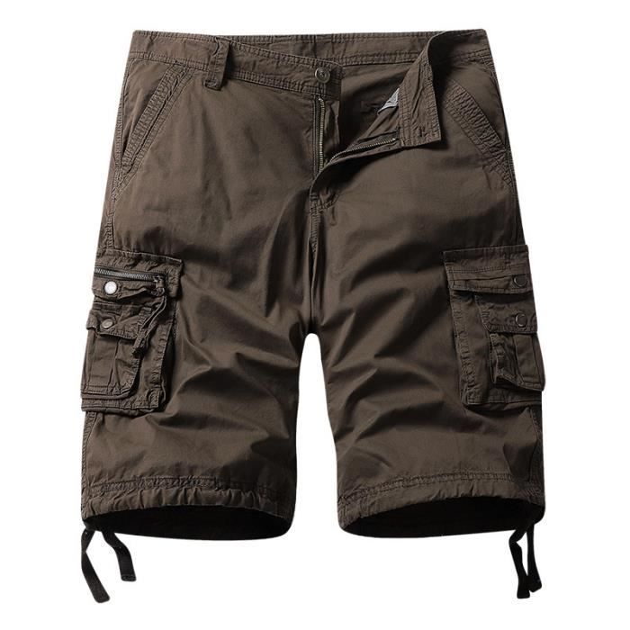Pantacourt Homme Leger Respirante Séchage Rapide Sport Ete Casual Short Taille Elastiquee - Kaki Kaki - Prêt-à-Porter