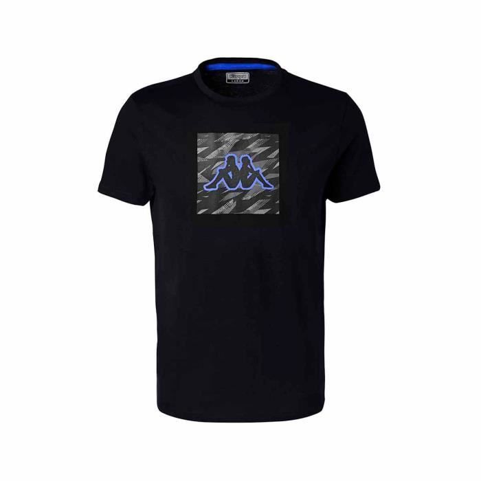 T-shirt homme KAPPA CADYX noir - manches courtes - logo omini brodé - carré camouflage