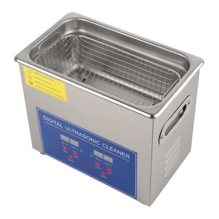 Nettoyeur Ultrasons FISHTEC XL 750ml - Écran Digital Minuterie Montres Bijoux Lunettes