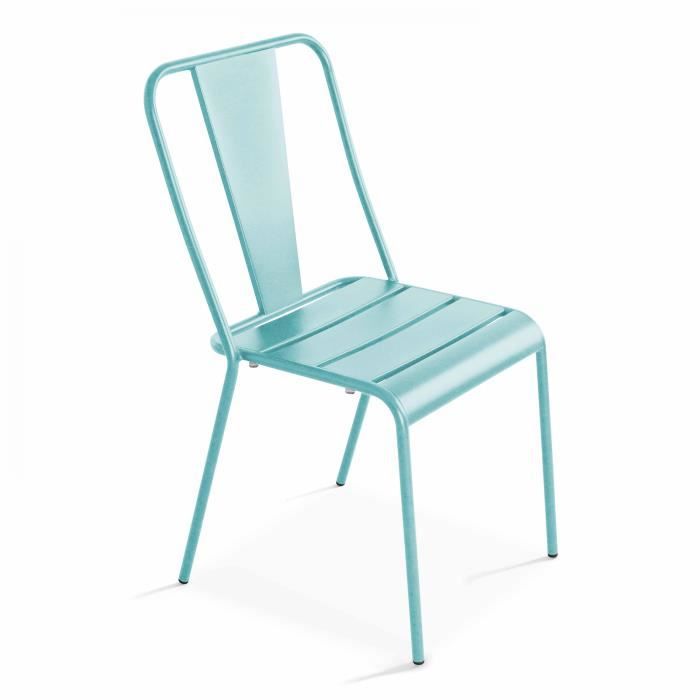 chaise de jardin - oviala - dieppe - métal - blanc - style industriel