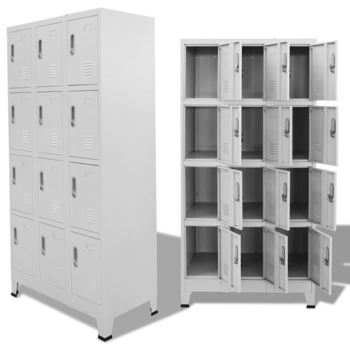 Armoire A Casiers Meuble De Rangement Contemporain Avec 12